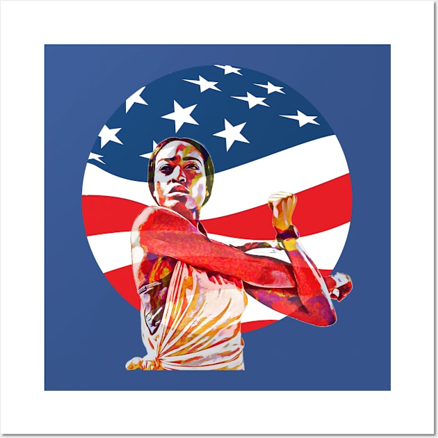 Warrior Athlete US Flag Wall Art by PersianFMts